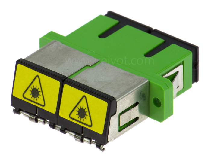 SC to SC duplex adapter with shutter