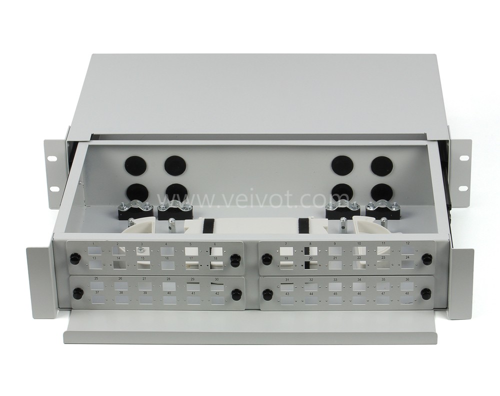 2U 19" 48F SC Slidable Rack Mounting Patch Panel